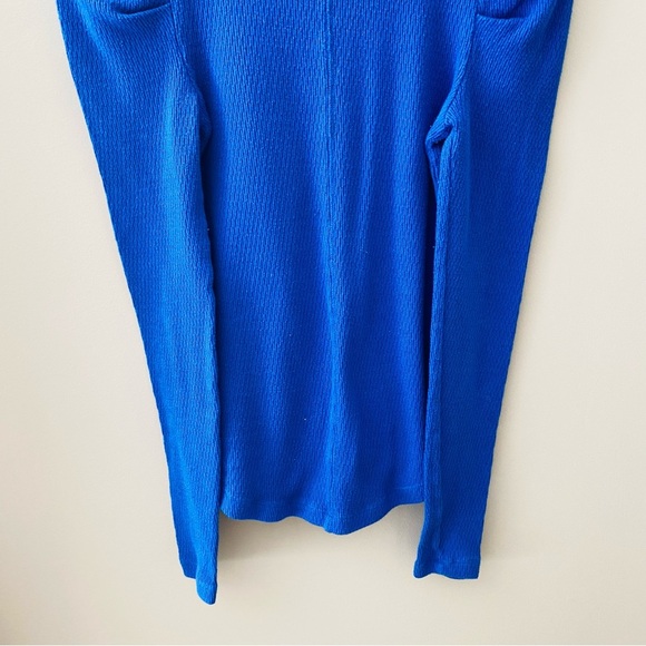 Free People Long Sleeve Turtleneck Top Blue Sz Small - Picture 7 of 8